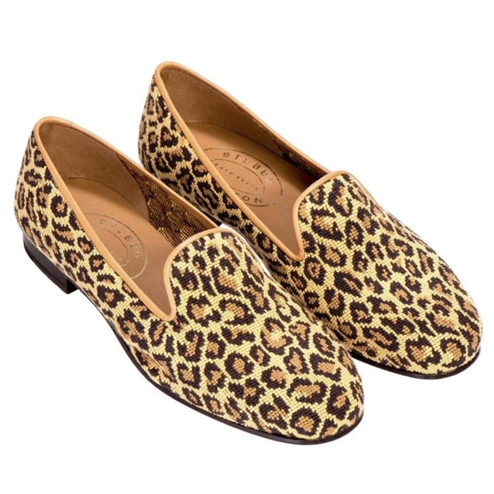 Stubbs & Wootton Leopard Print Loafers
